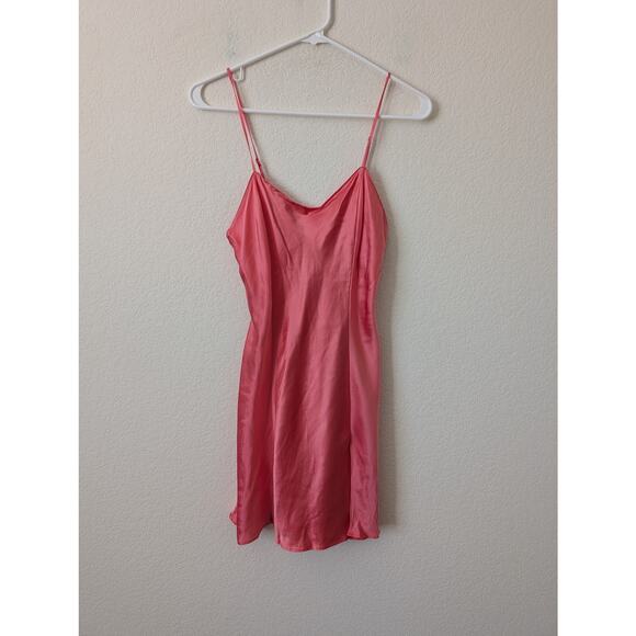 VTG Victorias Secret Slip Dress Small Pink Babydoll Mini 90s Y2K Femme 100% Silk - Picture 6 of 8